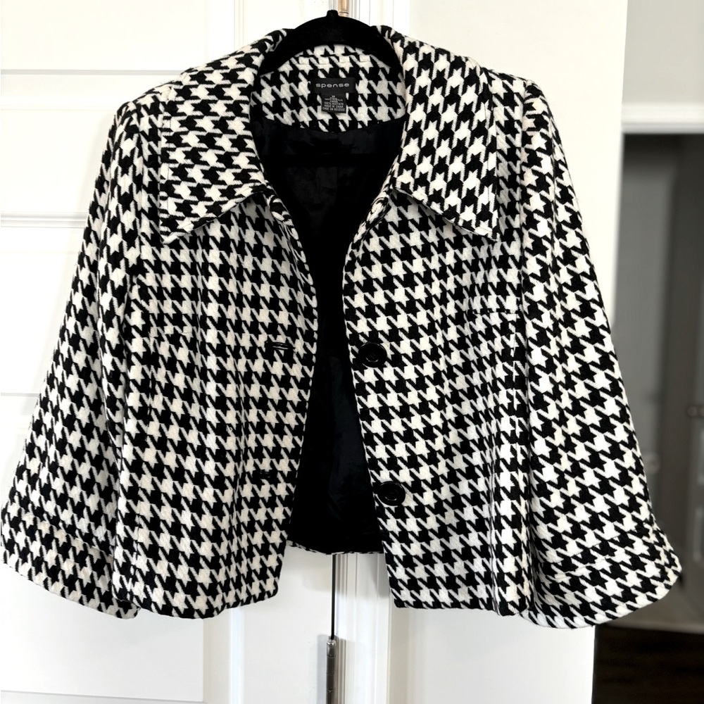 Cute houndstooth dress coat